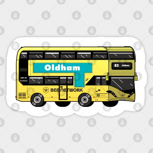 Oldham Transport for Greater Manchester (TfGM) Bee Network yellow bus Sticker by jimmy-digital